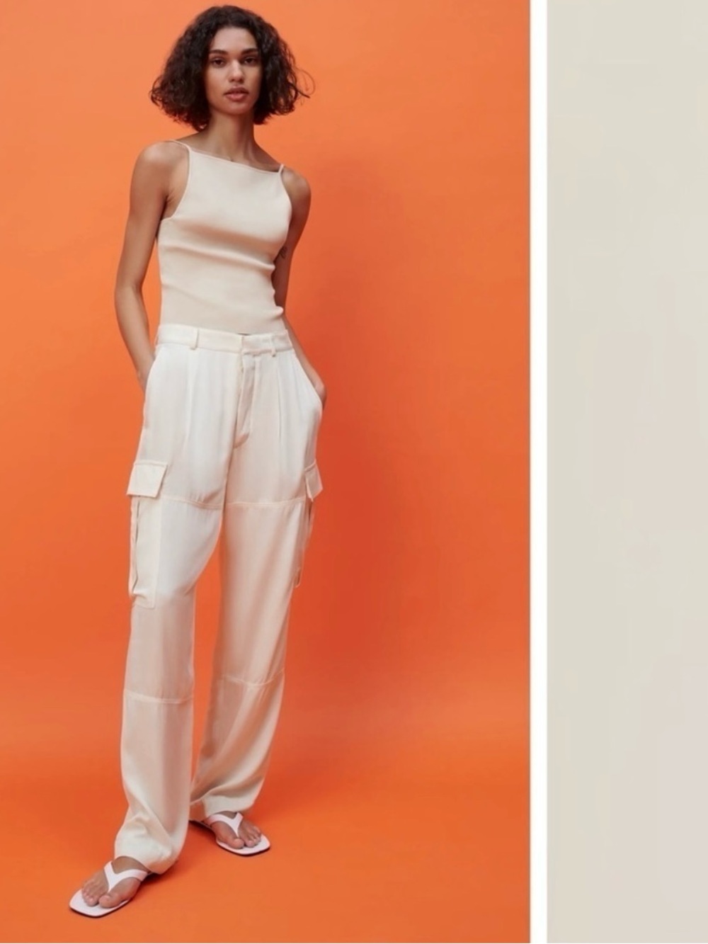 Zara Cream Cargo Pants